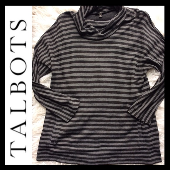 Talbots Petite Striped Cowl Neck Tunic - Picture 1 of 4